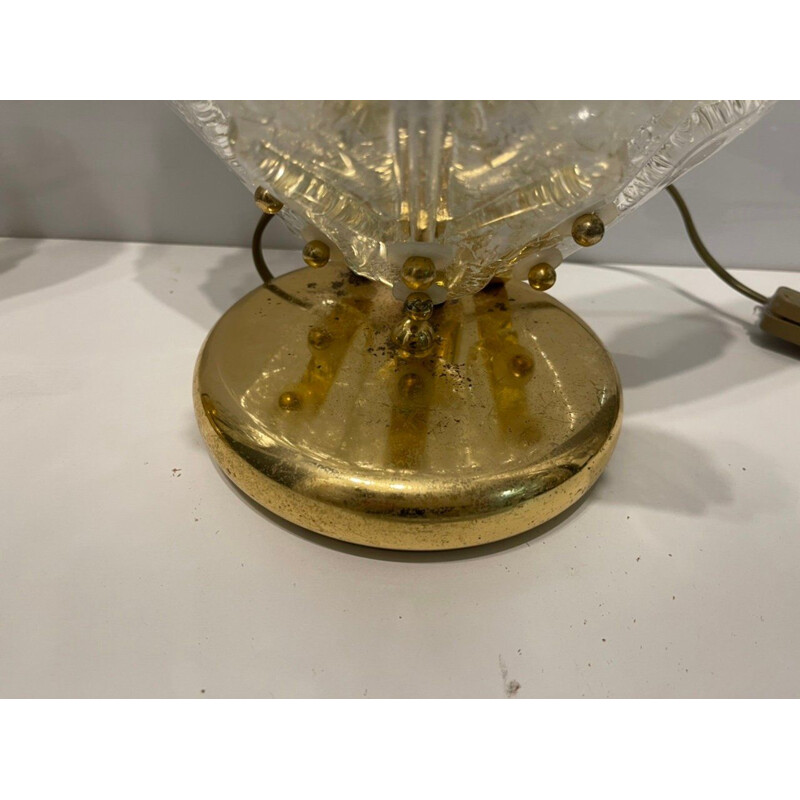 Par de candeeiros de mesa de vidro Murano vintage