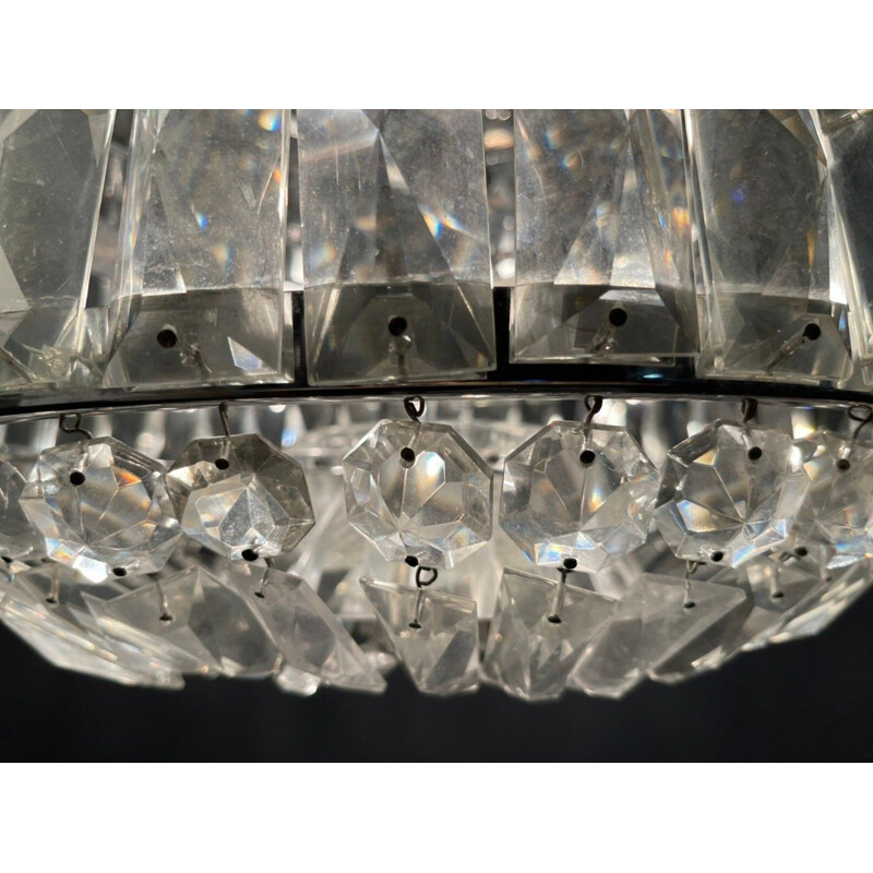 Vintage crystal ceiling lamp, 1960s