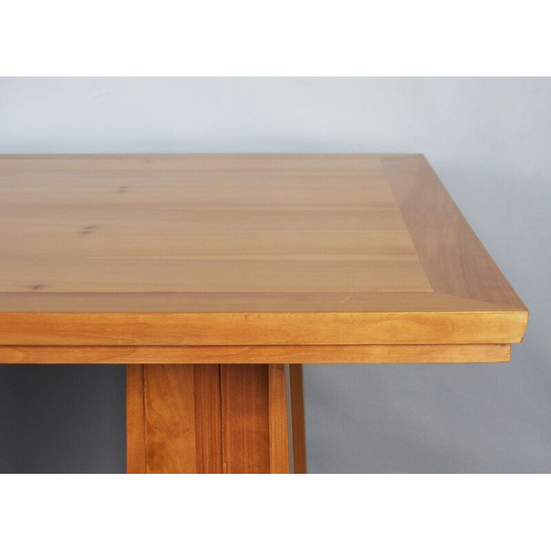 Vintage rectangular table in cherry wood, France 1950