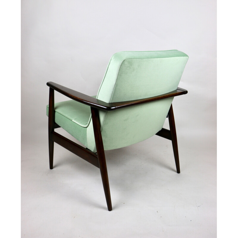 Vintage light green Gfm63 armchair by J.Kedziorek, 1970s