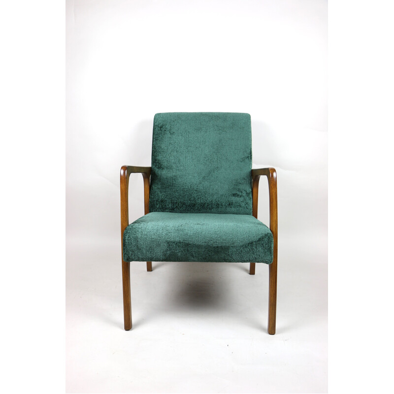 Fauteuil vintage en velours vert, 1970