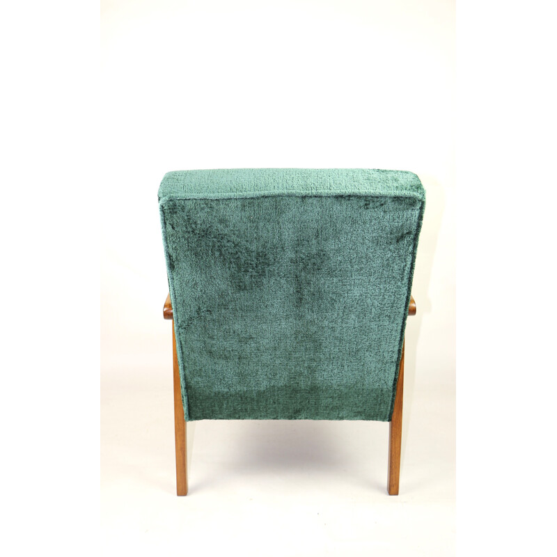 Vintage green velvet armchair, 1970s