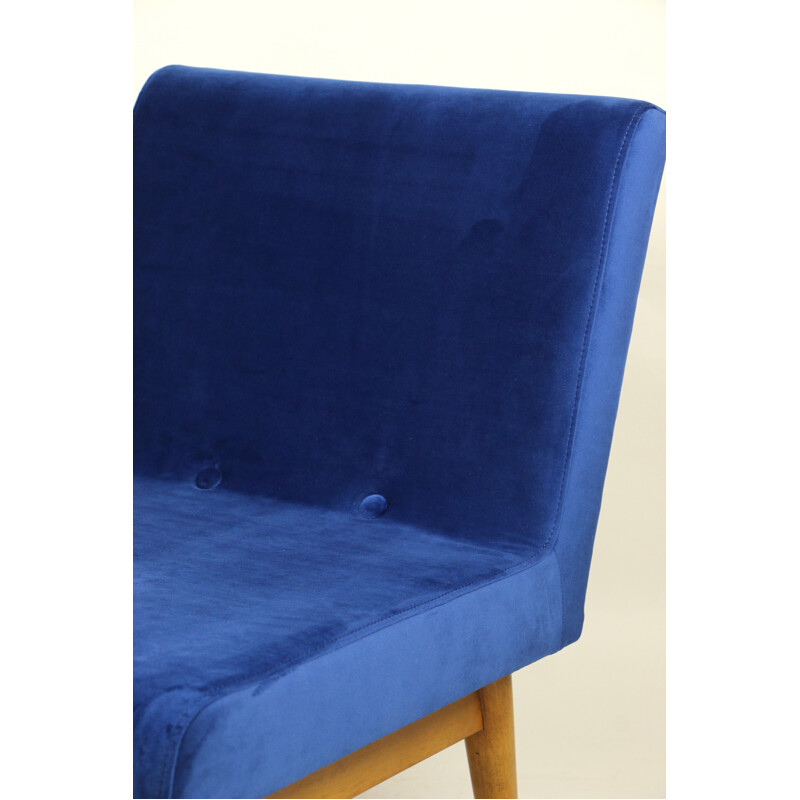 Sillón vintage de terciopelo azul, 1970