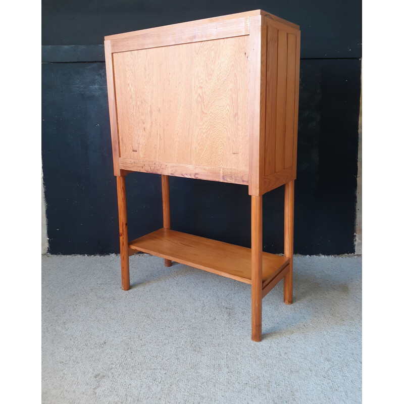 Vintage French pine secretary by Pierre Gautier Delaye, 1950