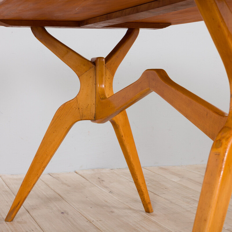 Italian vintage black glass dining table by Ico Parisi, 1950s