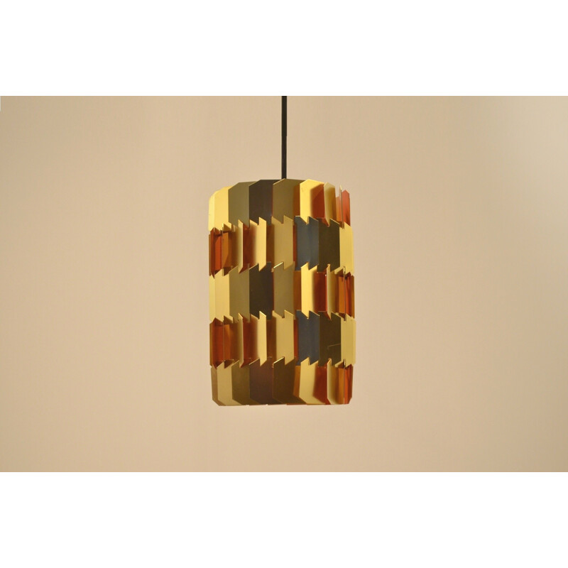 Danish Lyfa "Facet" hanging lamp in metal, Louis WEISDORF - 1960s