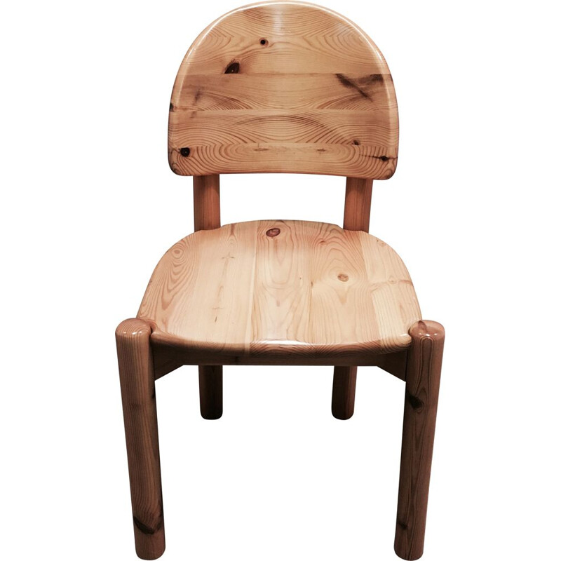 Chaise vintage en bois massif par Rainer Daumiller