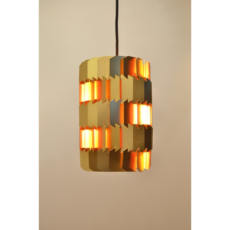 Danish Lyfa "Facet" hanging lamp in metal, Louis WEISDORF - 1960s