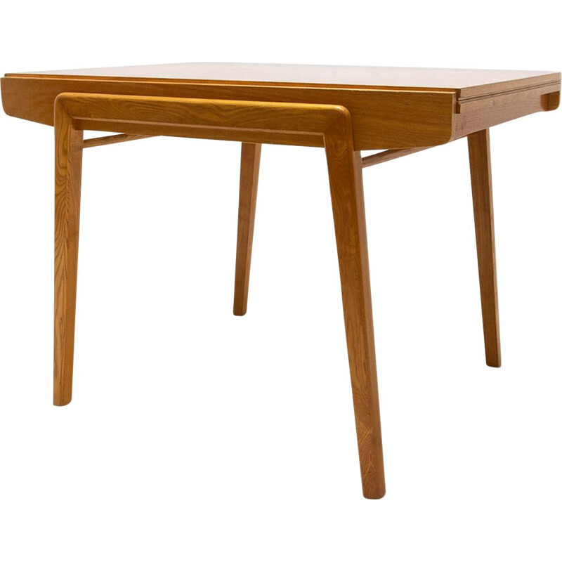 Vintage walnut and ash folding table by Jitona, Czechoslovakia 1970