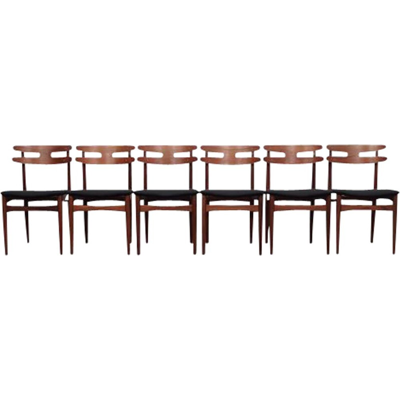 Set of 6 vintage Danish chairs by Johannes Andersen for Bramin, 1960s