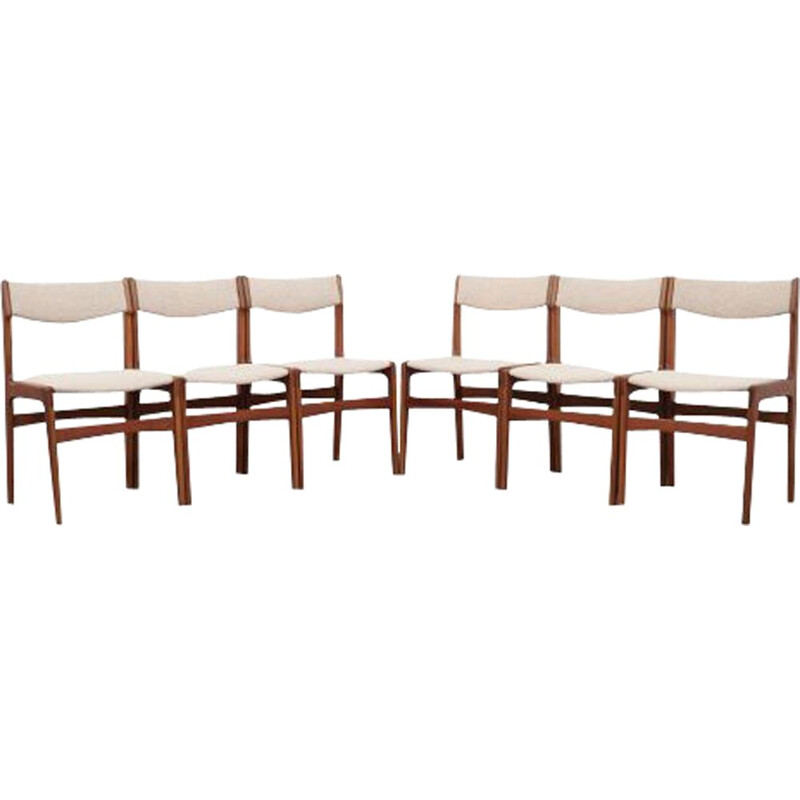 Vintage set of 6 teak chairs danish, Denmark 1970s