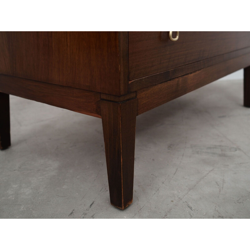 Walnut vintage chest of drawers, Denmark 1970s