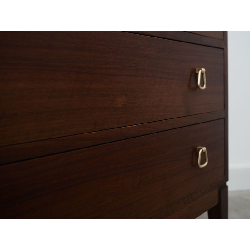 Walnut vintage chest of drawers, Denmark 1970s