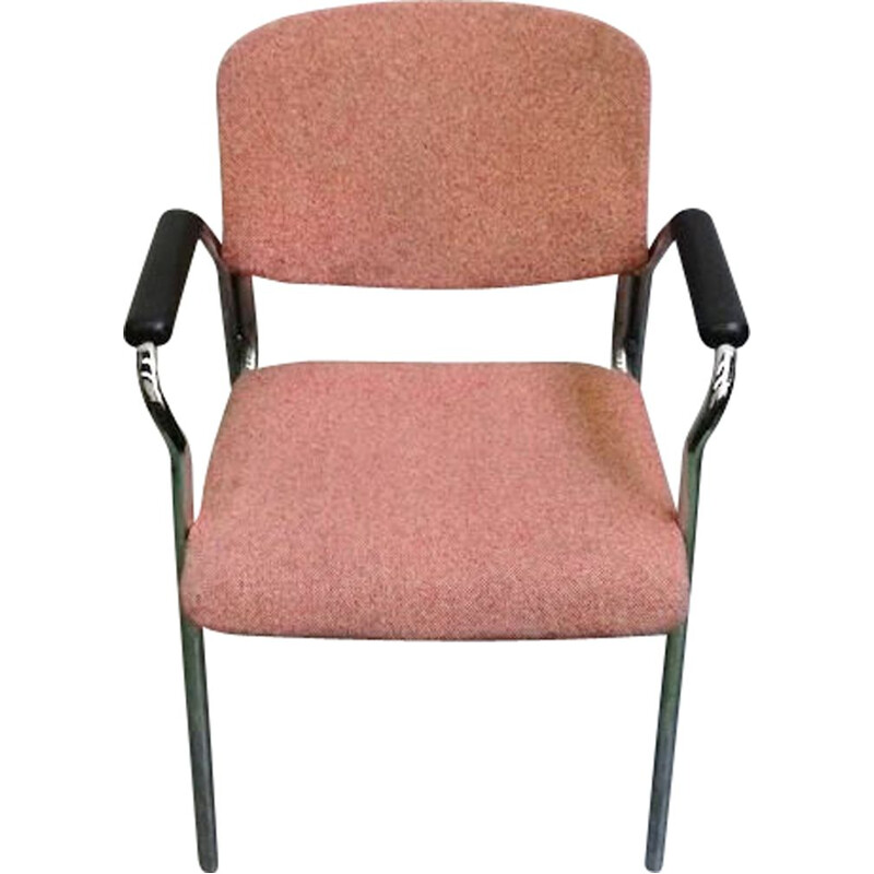 Vintage fauteuil in roze stof