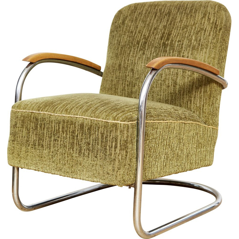 Cadeira de braços Art Deco Vintage por Mücke-Melder, Checoslováquia 1930