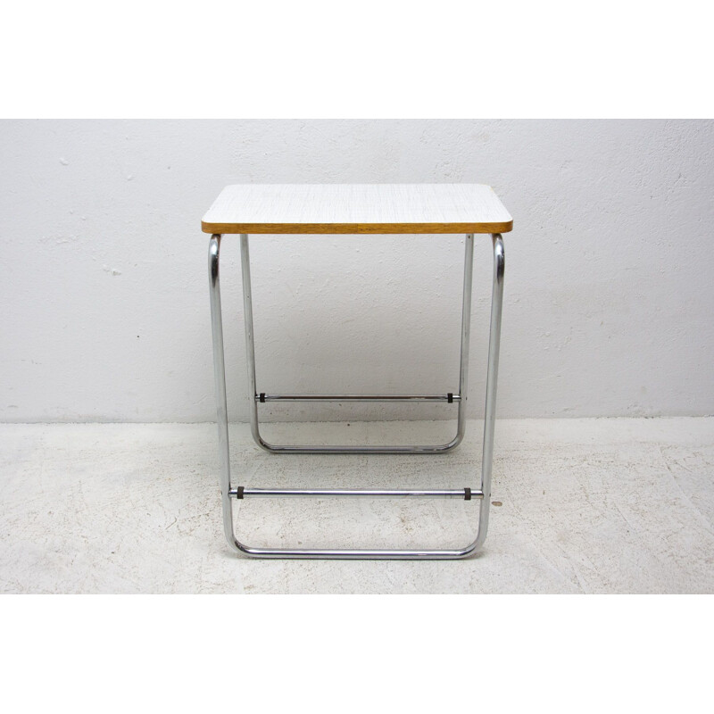 Vintage Bauhaus chromed side table, Czechoslovakia 1930s