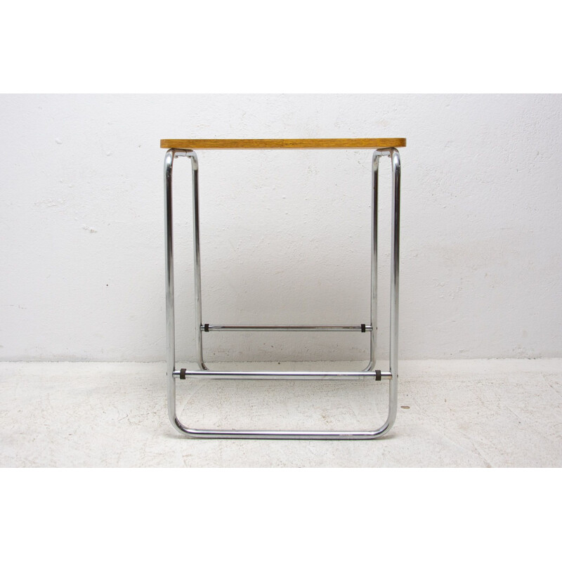 Vintage Bauhaus chromed side table, Czechoslovakia 1930s