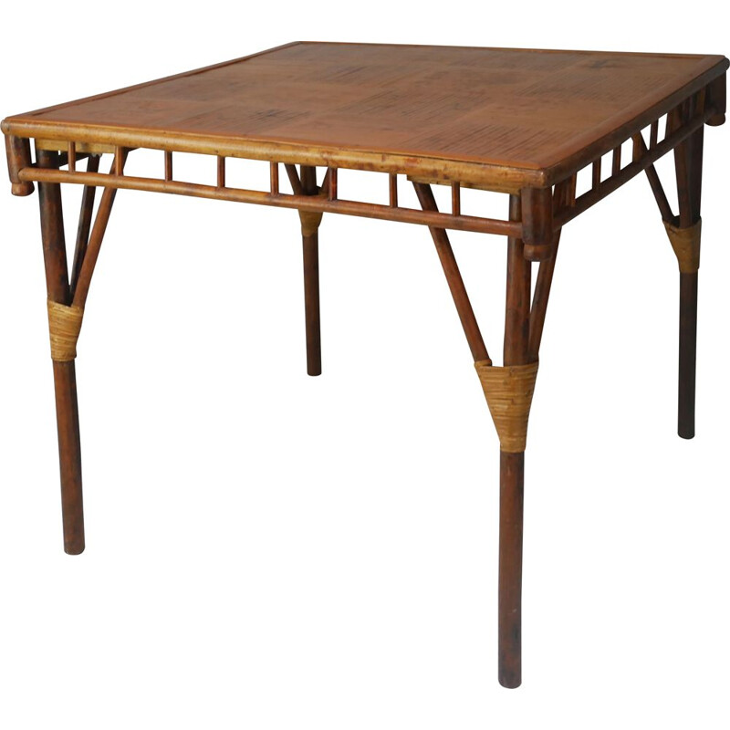 Mid century bamboo table