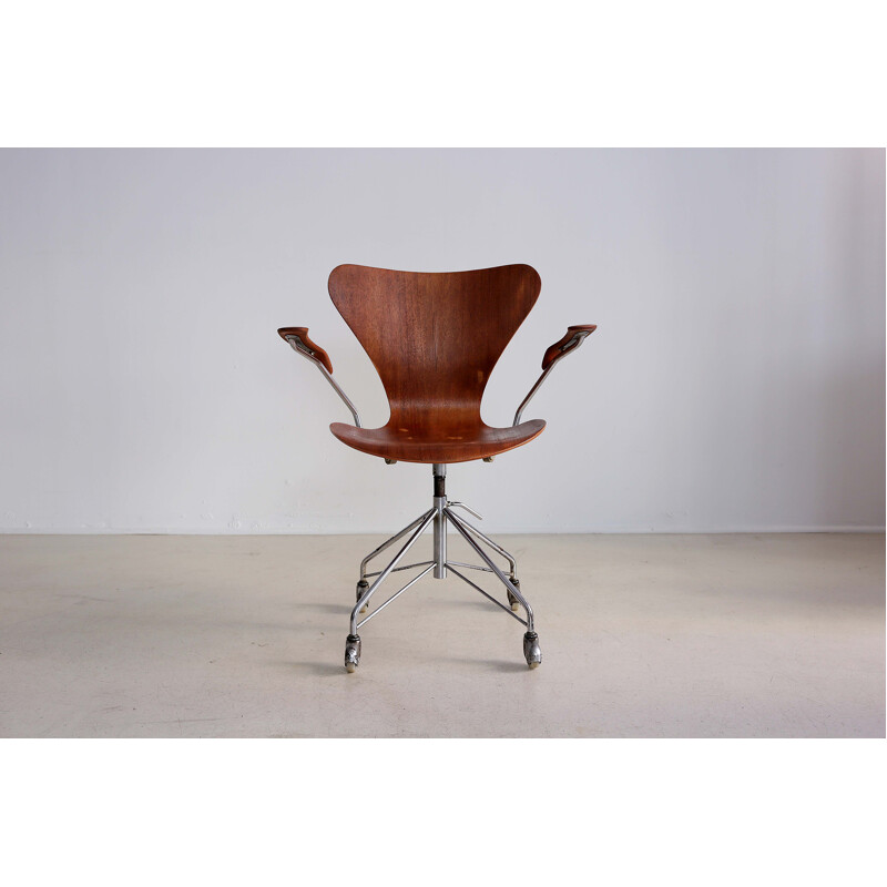 Chaise de bureau vintage par Arne Jacobsen pour Fritz Hansen, Danemark 1968