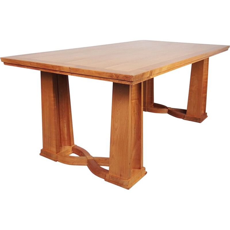 Vintage rectangular table in cherry wood, France 1950