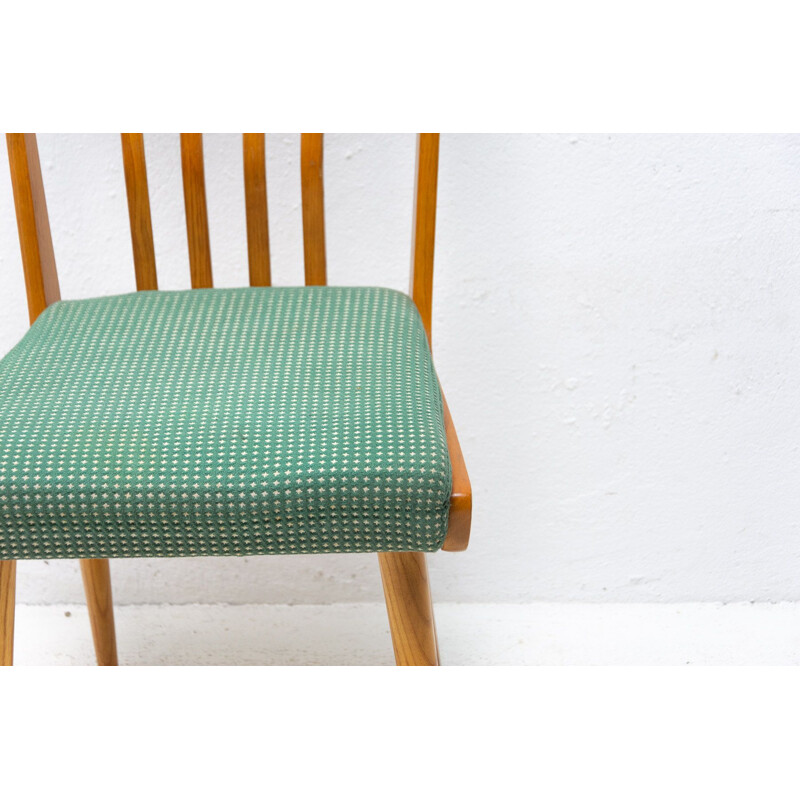 Satz von 4 gepolsterten Vintage-Stühlen, Tschechoslowakei 1960
