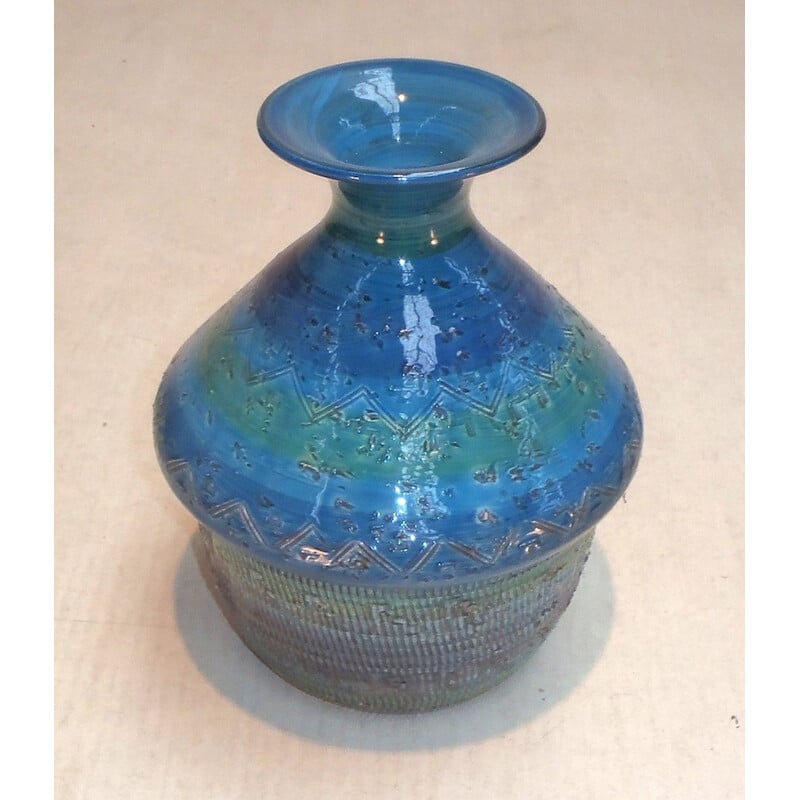 Vase vintage en céramique par Aldo Londi pour Bitossi, 1960