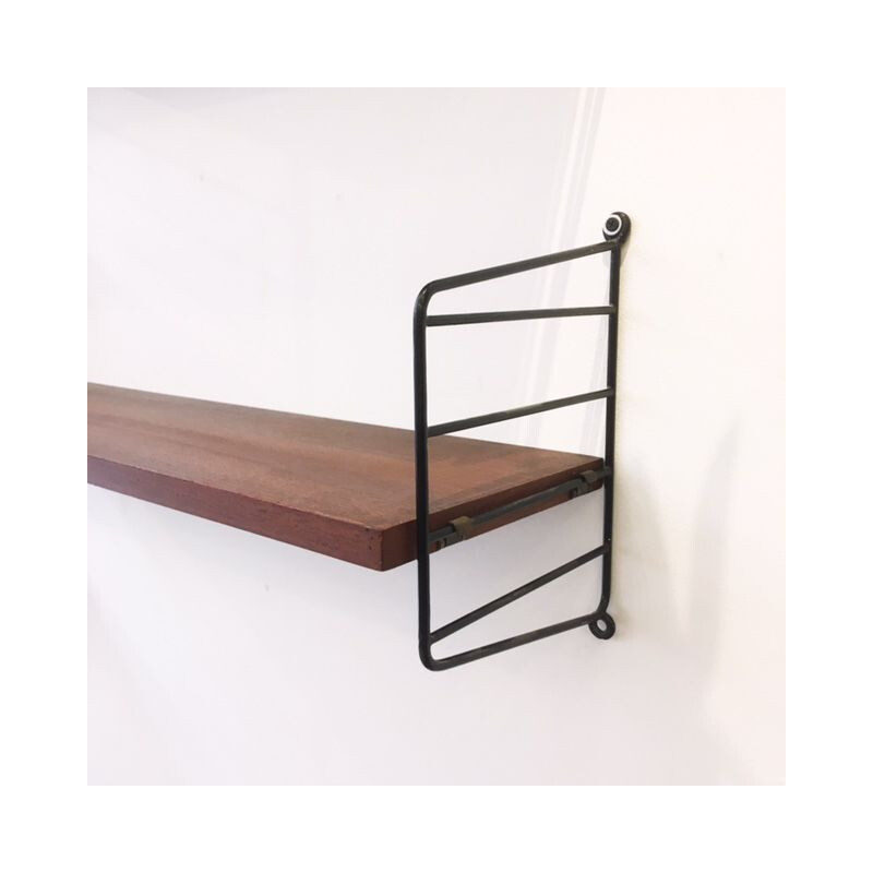 Vintage teak wall shelf by Nisse Strinning, 1960s