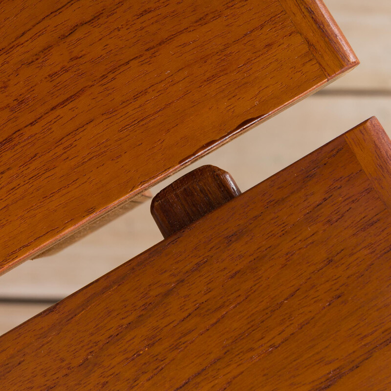 Vintage round teak extension table by Skovmand and Andersen, Denmark 1960s