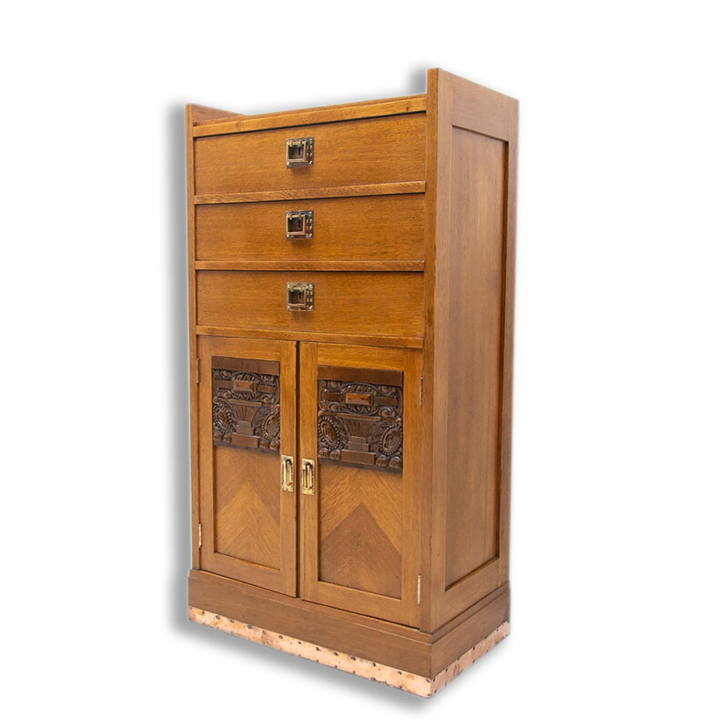 Vintage oak chest of drawers from the Secession, Austria-Hungary 1910