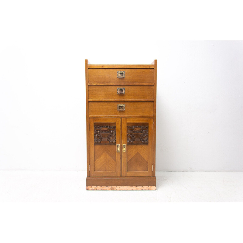 Vintage oak chest of drawers from the Secession, Austria-Hungary 1910