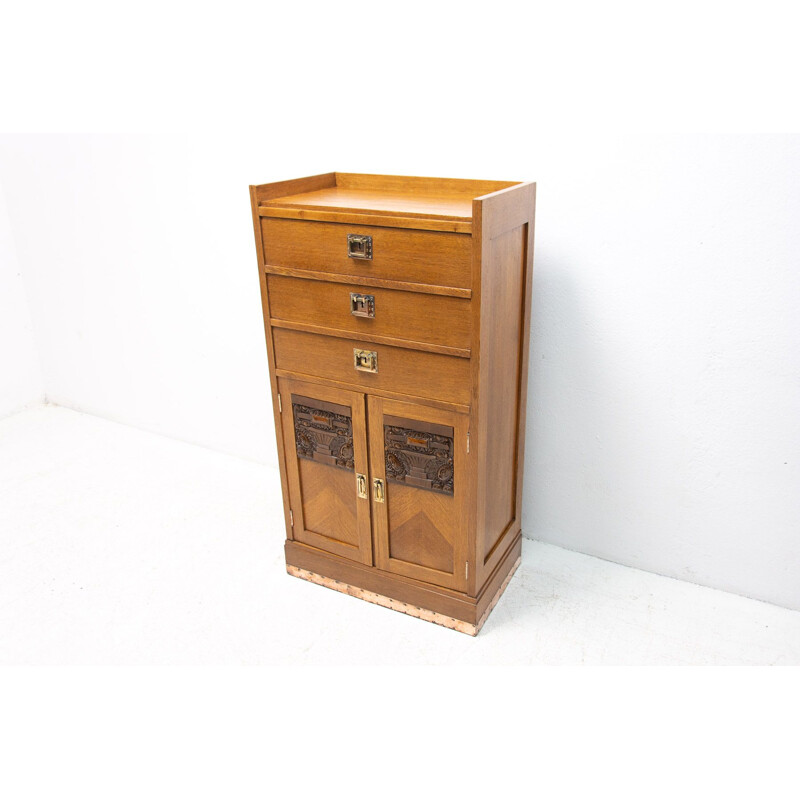 Vintage oak chest of drawers from the Secession, Austria-Hungary 1910