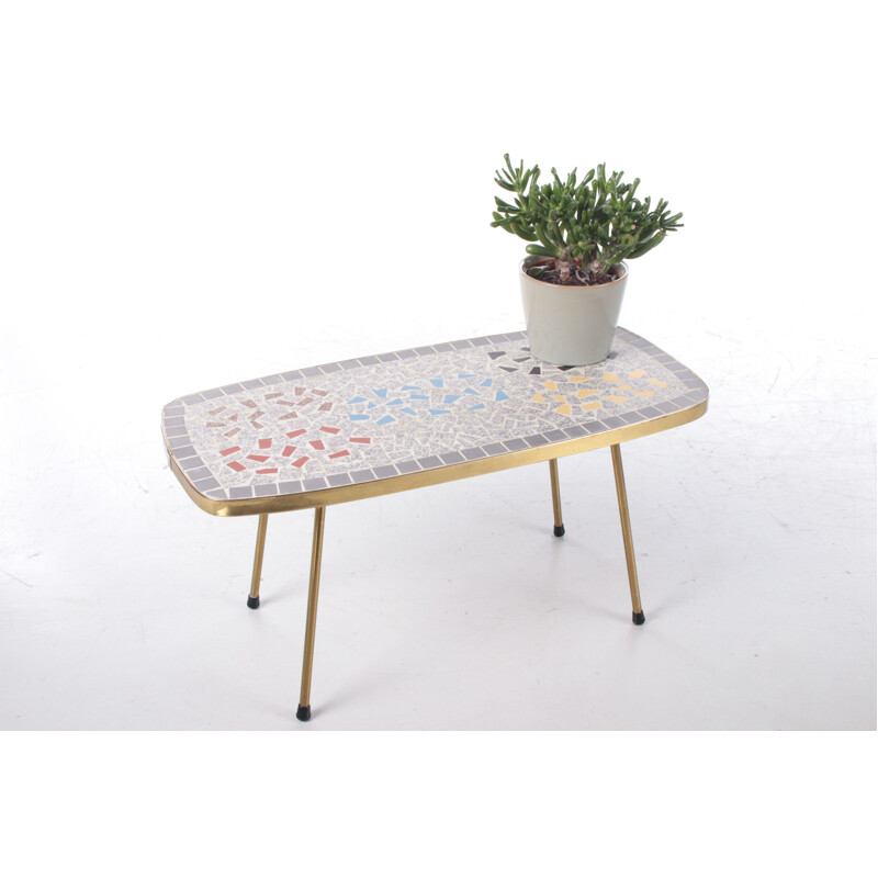 Vintage German mosaic sideplant table, 1960s