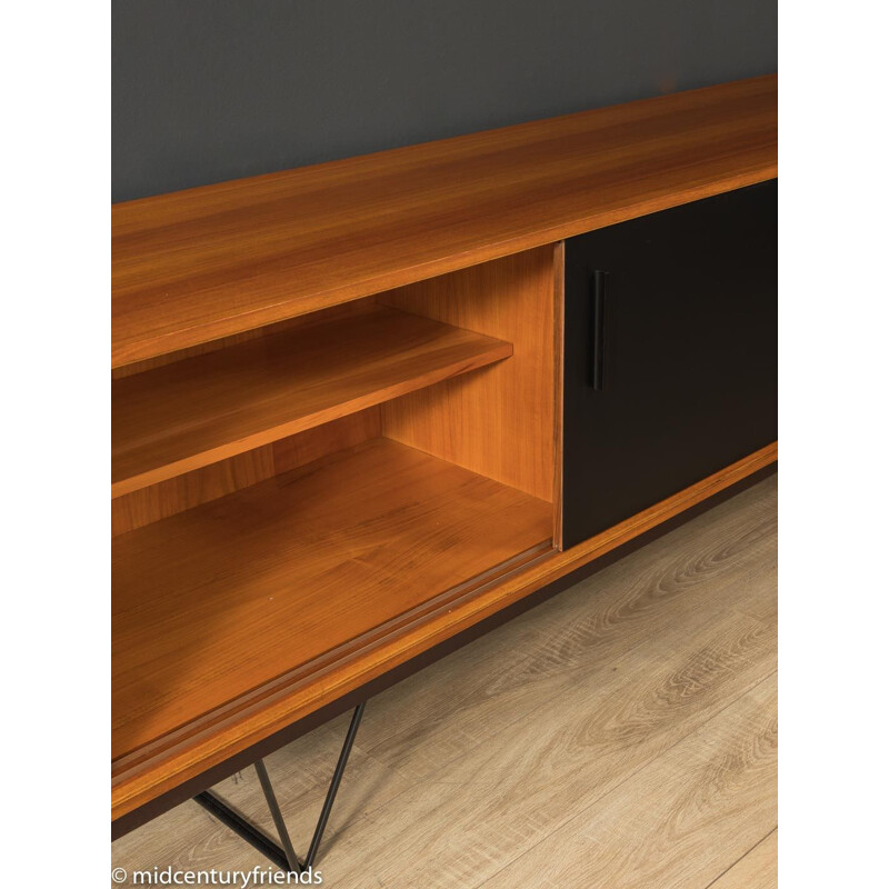 Mid century teak and black formica sideboard, Germany 1950s