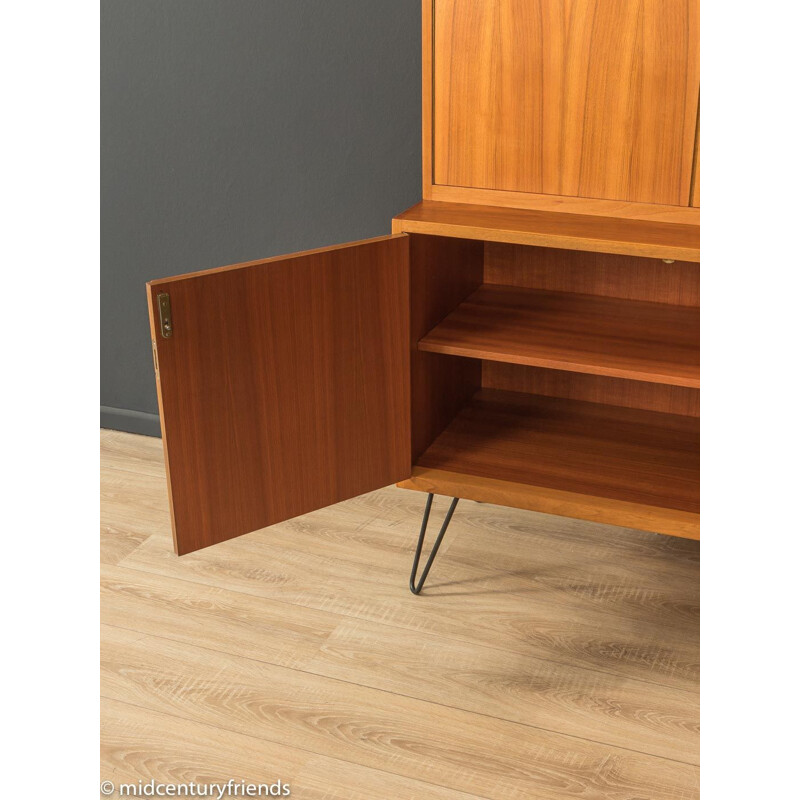 Vintage walnut cabinet with four doors, Germany 1950s