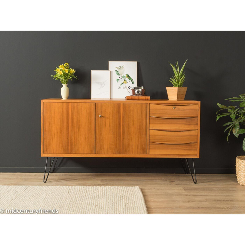Mid century walnut sideboard with two doors, Germany 1950s