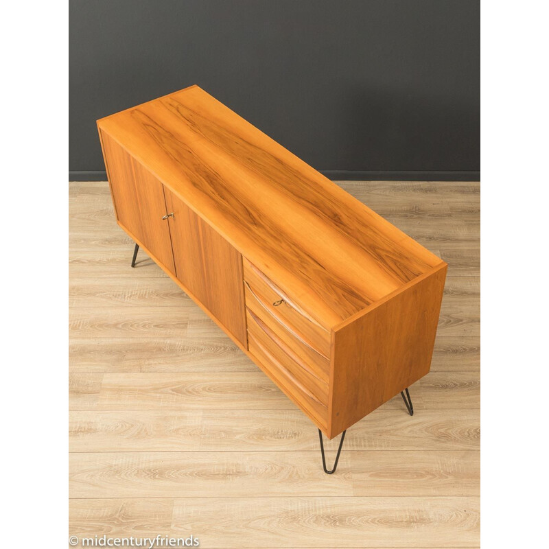 Mid century walnut sideboard with two doors, Germany 1950s