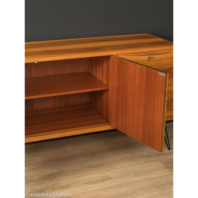 Mid century walnut sideboard with two doors, Germany 1950s