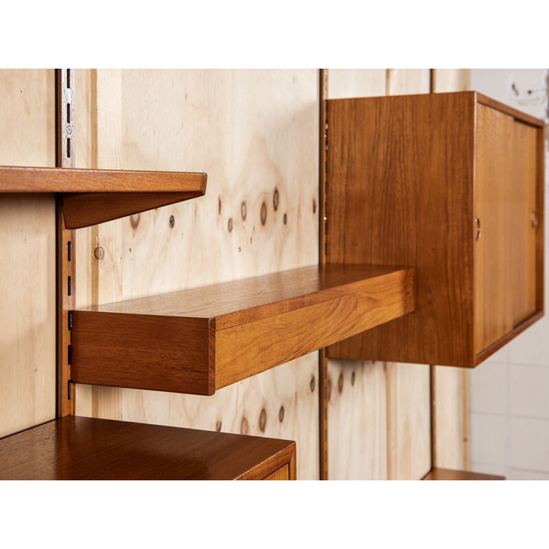 Mid century wall system in teak by Kai Kristiansen for Fm, Denmark 1960s