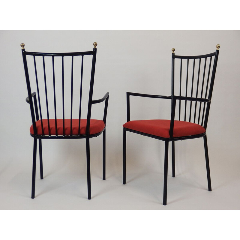 Conjunto de 4 cadeiras de ponte vintage por Colette Gueden, França 1954
