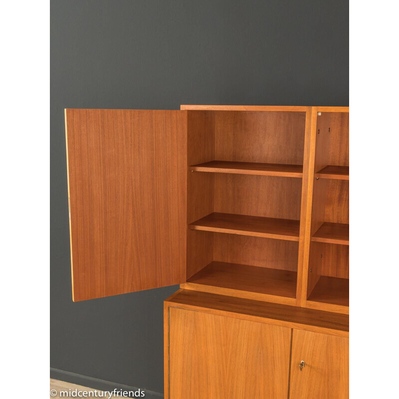 Vintage walnut and white and black formica cabinet, Germany 1950s