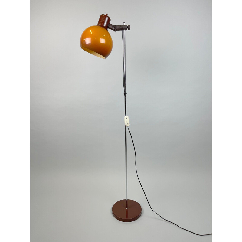 Vintage verstelbare plastic en metalen vloerlamp, 1970