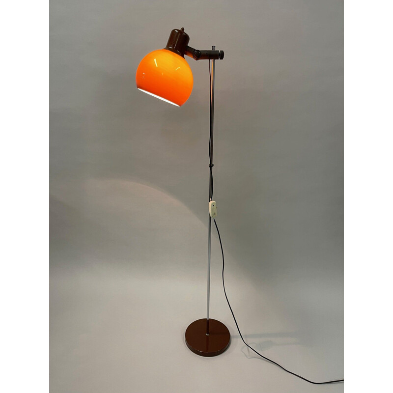 Vintage verstelbare plastic en metalen vloerlamp, 1970