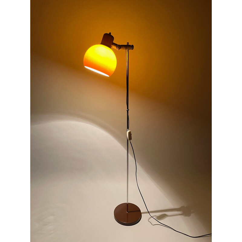 Vintage adjustable plastic and metal floor lamp, 1970