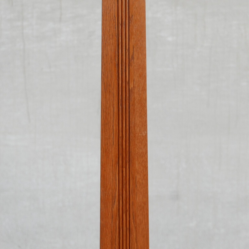 Vintage art deco floor lamp in oak, France 1930