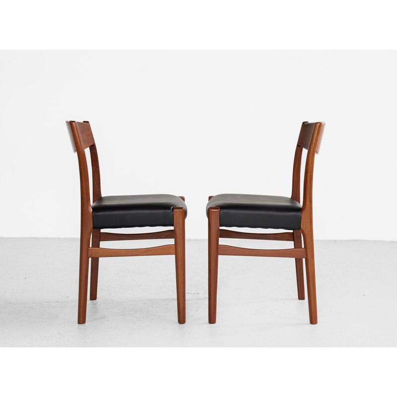 Midcentury set of 6 dining chairs in teak by Glyngøre Stolefabrik, Denmark 1960s