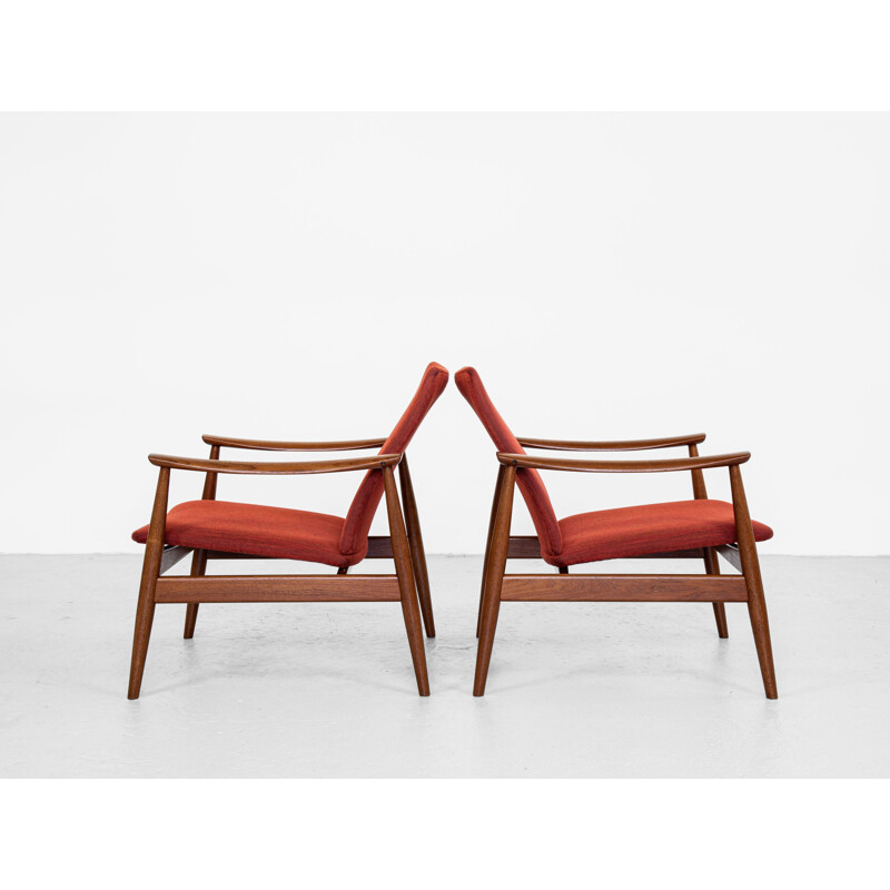 Mid century pair of armchairs model 138 by Finn Juhl for France & Søn, Denmark 1960s