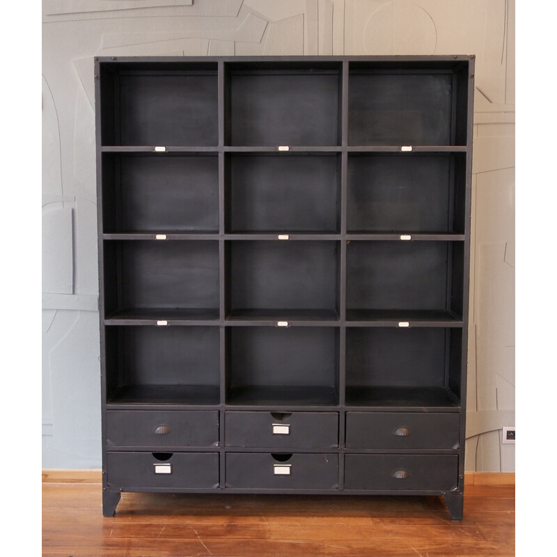 Vintage metal bookcase