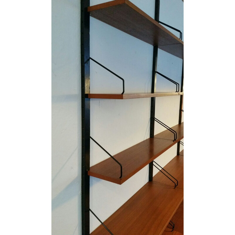 Wall shelves in metal and wood, Poul CADOVIUS - 1960s