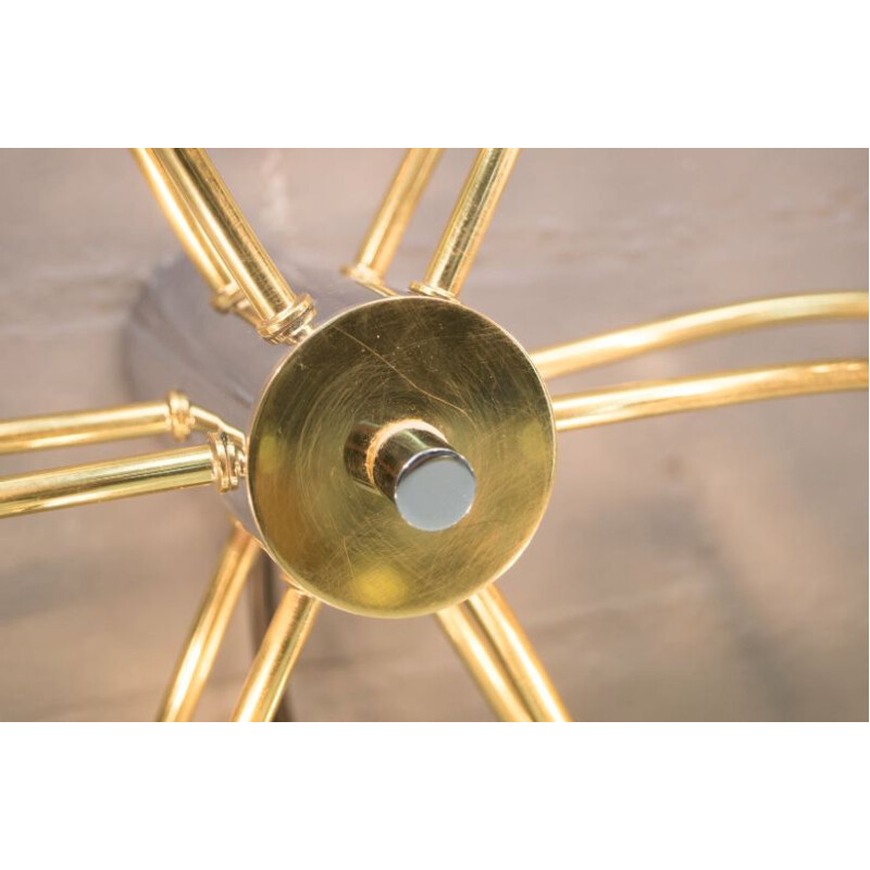 Vintage brass ceiling lamp by Gaetano Sciolari