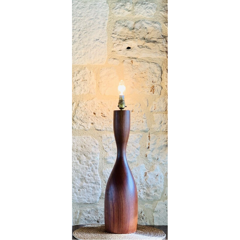 Vintage solid teak lamp stand, Denmark 1960